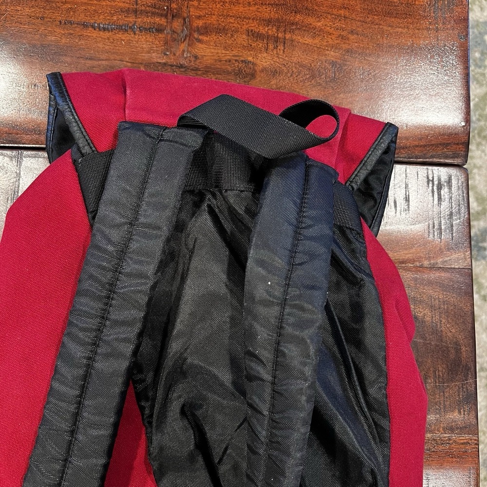 Vintage Nike Bag Swoosh Logo Canvas Cinch Backpack 90s Bookbag Red Y2K - Picture 6 of 8